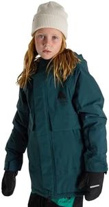 Burton Kids’ Ascutney 2-Layer Insulated Jacket – Waterproof Winter Coat with Room to Grow System – Deep Emerald, M