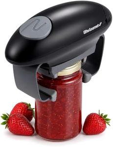 Elite Gourmet EJO800 High Power Torque Automatic Operated Electric Jar Opener, One-Touch, Remove Most-Size Lids w/Auto-Size Guides, Bottle Opener for Arthritic Hands, Weak Hands & Seniors, Black/Gray