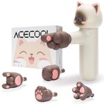 ACECOOL Mini Massage Gun, Christmas Gifts for Women, Girls and Cat Lovers, Cute Travel Massage Gun Deep Tissue, Compact Sports Massager, Portable Handheld Massager with 5 Massage Heads & 3 Speeds