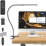 Mojimdo 77 LED Dimmable Desk Lamp with Remote [3 Colour Temperatures & 10 Brightness Levels] 70cm Flexible Gooseneck with USB Charger, Easy Clip on Reading Light, Led Table Lamp, Work Lamp for Home