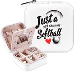 BJDAMAI Softball Jewelry Box, Softball Gifts For Teens Girls Age 8-12, Softball Lovers Stuff Items Accessories Things Merchandise Decor Merch, Travel Ring Earrings Necklace Organizer Holder!