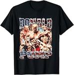 Retro Donald Pump Gym Collage Photo Meme Funny Trump T-Shirt (Black,3XL)