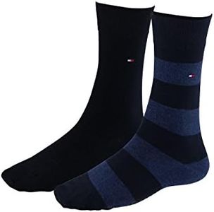 Tommy Hilfiger - Classic Mens Socks - Men's Accessories - Tommy Hilfiger Mens Socks - Signature Embroidered Logo - 2 Pack - Dark Navy - 9-11