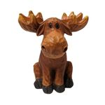 AMAJY Whimsical Wood-Cut Look Hand-Carved Moose Eyeglasses Holder Stand Rustic Cabin Lodge Décor