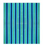 Cotton Craft - Beach Towel for Two 58x68 - Cabana Stripe Navy Green Turquoise - Beach Blanket - 100% Pure Ringspun Cotton - 450 GSM - Oversized Jacquard Woven Velour Beach Towel - Thick Luxurious Pile