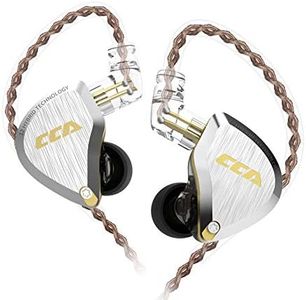 CCA C12 5BA+1DD in Ear Monitor,HiFi Bass in Ear Earphone, IEM Wired Headphones, HiFi Stereo Sound Earphones Noise Cancelling Ear Buds with 6 Balanced Armature Drivers 0.75mm 2pins Cable(No Mic,Gold)