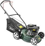 Webb WER410HP 16"/41cm Push Rotary Petrol Lawnmower, 132cc 4-Stroke Engine, 7 Cutting Heights, 45L Collection Bag - 3 Year Guarantee