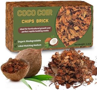 Coco Chips Substrate 1.1 LB, Organic Coconut Husk Brick with Low EC and pH Balanced, Easy to Expand Coco Coir Mulch Medium for Garden Flowers & Reptile Bedding (1 pack)