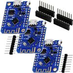 AZDelivery D1 Mini V3 NodeMCU ESP-8266 WiFi IoT Micro USB WLAN Development Board CH340 ESP8266EX Compatible with Micropython Wemos & Arduino Including E-Book! (Pack of 3)