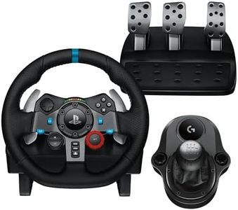 Logitech G G29 SE Driving Force Racing Steering Wheel and Pedals, Force Feedback, Genuine Leather Driving Force Shifter - for PS5, PS4 and PC, Mac - Black