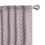 Ambesonne Retro Window Curtains, Zig Zag Chevron Style Geometric Pattern Design in Pastel Colors Print, Lightweight Decor 2-Panel Set with Rod Pocket, Pair of - 28" x 63", Red White