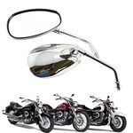 DREAMIZER Chrome Motorcycle Handlebar Mirrors Rearview Side Mirrors for Scooter Street Bike Cruiser Chopper Sport Bike ATV