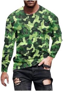 Long Sleeve Shirts for Men Camouflage Hunting Gear Compression Shirt Gym Running Mens Fitness Tactical Vest Biking Football Soccer 05#,Army Green,Plus Size 3X