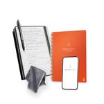 ROCKETBOOK Fusion Reusable Digital Notebook - Smart Notepad A5 Orange, 7 Styles, To Do List, Daily Journal, Weekly & Monthly Planner with Frixion Erasable Pen, Office Gadget Reduces Paper Waste