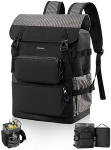 Odoland Cooler Backpack, 2 in 1 Large Capacity Insulated Leakproof Cooler, 26L Dry Storage with 9L (20 Cans) Separate Insulated Bag for Women Men, Lunch Backpack for Beach Picnic Travel,Black