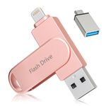 Apple MFi Certified 512GB Photo Stick, Flash Drive for iPhone Memory Stick for Photo/Video Backup Stick, High-Speed USB Stick iPhone Storage Drive Compatible for iPhone/iPad/Android/PC (Pink)