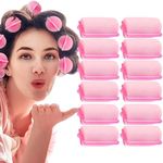 SIYAA Foam Sponge Roller Heatless Hair Curler 12 Pcs Curls Roller Tools Wave Formers Hair Curls Overnight Curls Hair Styler Tool Set Hair Waver Hair Curlers Without Heat