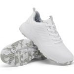 ULTIANT Women Golf Shoes Spikeless Waterproof Golf Sport Sneakers Size5-10, White_grey, 6.5
