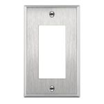 Enerlites 7731 1 Gang Stainless Steel Wall Plate for Decorator Switch, Outlet, GFCI Device