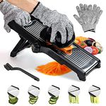 Labeol Adjustable Mandolin Slicer Professional 3 in 1 Stainless Steel Food Slicer Multi Functional Vegetable Chopper Vegetable Potato Onion Cheese Julienne Slicer with Safety Gloves