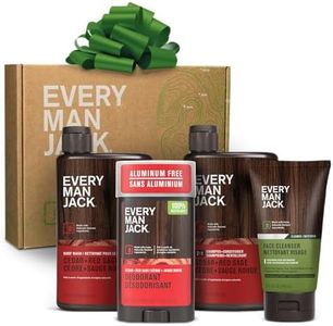Every Man Jack Men’s Cedar + Red Sage Bath and Body Gift Set - Clean Ingredients & Cedar, Sage, and Spice Ccent - Round Out His Routine with Men’s Body Wash, 2-in-1 Shampoo, Deodorant & Face Wash
