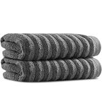 Towelogy Bamboo Hand Towels 2-Pack 50x80 cm Premium Quality Soft and Absorbent Towels for Hotel Spa Bathroom | OEKO-TEX CERTIFIED (2, Charcoal)