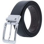 Labnoft Men's PU Leather Reversible Belt (Black, BELT-007-XL)