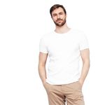 EMONKE Cotton Men's White T-Shirt (Large, White)