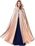 BEAUTELICATE Women's Wedding Hooded Cape Bridal Cloak Poncho Full Length (More Colors) (Rose Gold)