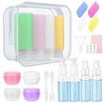 Muslish 21 Pack Leak Proof Silicone Travel Bottles Set, TSA Approved Containers for Toiletries, Travel Size Accessories and Shampoo Conditioner Bottles with Toiletry Bag (BPA Free)