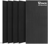 SODOCT 12 Pack Large Acoustic Panels, 47.2" X 23.6" X 0.4" Sound Proof Panels for Walls, High Density Sound Absorbing Panels for Home Studio & Office, Black