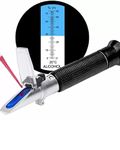 Real Instruments 0-80% V/V Alcohol Refractometer For Spirit Alcohol Volume Percent Measurement With Automatic Temperature Compensation for Distilled Beverages, Whiskey, Vodka, Gin, Tequila