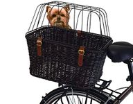TAKE YOU DOG ON YOUR BIKE WITH THIS BICYCLE DOG CARRIER WOVEN POLLYRATTAN BASKET THAT FITS ON REAR CYCLE RACK IDEAL FOR SMALL DOG,CAT OR SMALL PET