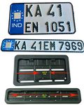 INNOVQARAJ Bike Ind Number Plate with Standard Size Frame | Front and Back Number Plate and Plate Cover in Parcel | No Serial Number on The Plate | Non Hsrp Plate