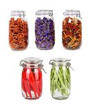 STAR WORK glass Jar with Buckle Lid - 1.5 liters, Pack of 5, Transparent Container