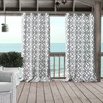 Elrene Home Fashions Marin Indoor/Outdoor Grommet Window Curtain Panel, 50" x 84" (1, Gray