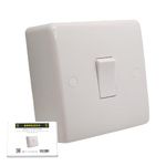 SHPELEC ® Premium Curved Edge White Electrical Sockets Range - Convenient and Versatile Power Solution (1 Gang Switch + Back Box)