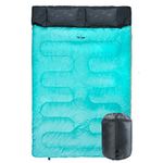 TETON Sports Cascade Double Sleeping Bag; Lightweight, Warm and Comfortable for Family Camping