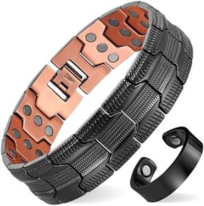 MagEnergy Copper Bracelet for Men, 3X Strength Magnetic Bracelet with 99.99% Pure Copper Ring & 3500 Gauss Magnets, Adjustable Length with Sizing Tool