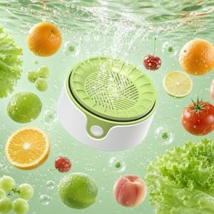 Voltiefy Fruit and Vegetable Washing Machine,Waterproof Fruit and Vegetable Cleaner, Latest Titanium Electrolysis Purification Wireless Charging Suitable for Washing Fresh Produce(Green)