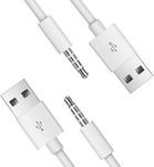 2 Pack,10.5cm USB Power Charger Sync Data Transfer Cable,Charging Cable for iPod Shuffle Cable, 3.5mm Jack/Plug to USB USB Power Charger Sync Data Transfer Cable for iPod Shuffle 3rd 4th 5th MP3/MP4