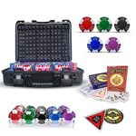 casinoite Billium Clay 300 Poker Chips Set Without Denomination Black