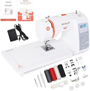 Poolin EOC02 Sewing Machine,Computerized Full Featured Machine Sewing with 200 Stitches,7 Feet,LCD Display,Wide Table,Sewing Machine for Beginners,(EOC2720)