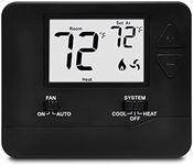 ELECTECK Non-Programmable Digital Thermostat for Home, up to 1 Heat/1 Cool with Large LCD Display, Compatible with Single Stage Electrical and Gas/Oil System, Black