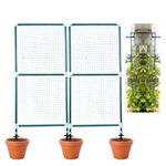 Trelliskart Garden Trellis 5 by 2 Feet Balcony Privacy Screen with Creeper Support for Climbing Plants Outdoor Poles & Stakes, Rustproof Coated Plant Support for Vegetable, Flowers, Vines- Pack of 2