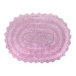 DII Crochet Collection Reversible Bath Mat, Large Oval, 21x34, Mauve