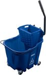 OmniFit™ 35 QT Mop Bucket Combo: Side Press Wringer - Blue