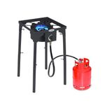 CAMPLUX Propane Burner 75,000 BTU, Single Gas Burners, Outdoor Stove for Home Brewing, Turkey Fry, Maple Syrup Prep