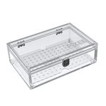 Pixel Cartel Clear Acrylic Cigar Humidor Box for 15-20 (Mess Free, No Seasoning, Activation Or Maintenance) Version 2