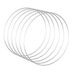 DILNAZ ART 6pcs 22 Inch Large Floral Wreath Hoops, Silver Metal Rings for Making Wedding Wreath Decor and Wall Hanging Craft